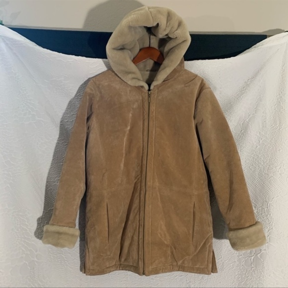 ❄️Worn Once! Winlit New York Leather Warm Heavy Winter Jacket w/ Hood.